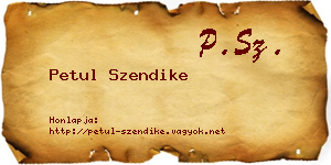 Petul Szendike névjegykártya